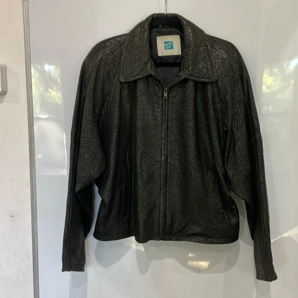 Tannery West Vintage Brown Leather Jacket Cinch Waist Size Large